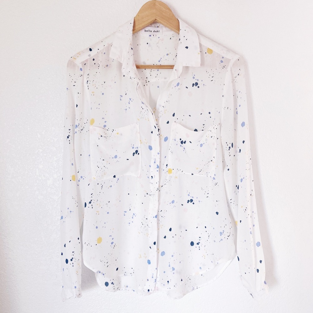 Bella Dahl Hipster button down shirt in paint splatters